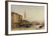 On the Grand Canal, Venice - An Evening View-William Callow-Framed Giclee Print