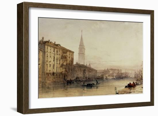 On the Grand Canal, Venice - An Evening View-William Callow-Framed Giclee Print