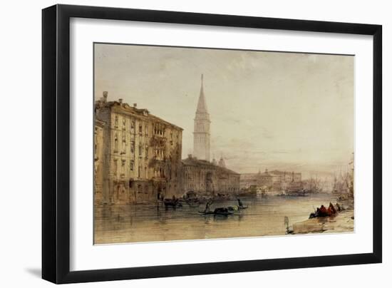 On the Grand Canal, Venice - An Evening View-William Callow-Framed Giclee Print