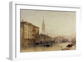 On the Grand Canal, Venice - An Evening View-William Callow-Framed Giclee Print