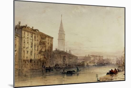On the Grand Canal, Venice - An Evening View-William Callow-Mounted Giclee Print