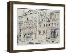 On the Grand Canal, Venice, Italy. Pencil, c.1826-Richard Parkes Bonington-Framed Giclee Print