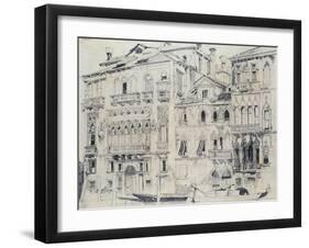 On the Grand Canal, Venice, Italy. Pencil, c.1826-Richard Parkes Bonington-Framed Giclee Print