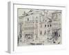 On the Grand Canal, Venice, Italy. Pencil, c.1826-Richard Parkes Bonington-Framed Giclee Print