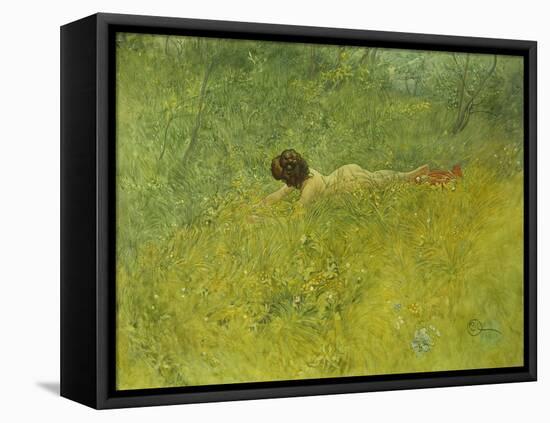 On the Grass; I Grongraset, 1902-Carl Larsson-Framed Stretched Canvas