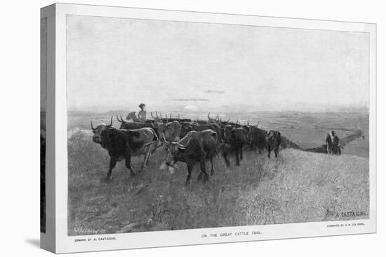 On the Great Abilene Cattle Trail from Texas-G.h. Del'orme-Stretched Canvas