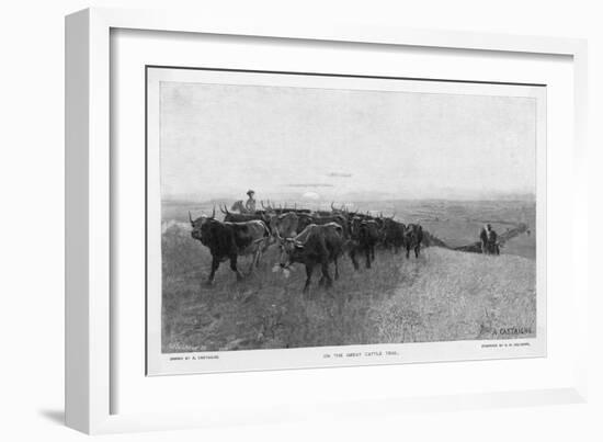 On the Great Abilene Cattle Trail from Texas-G.h. Del'orme-Framed Art Print