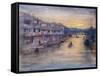 On the Great Canal, Osaka-Mortimer Ludington Menpes-Framed Stretched Canvas