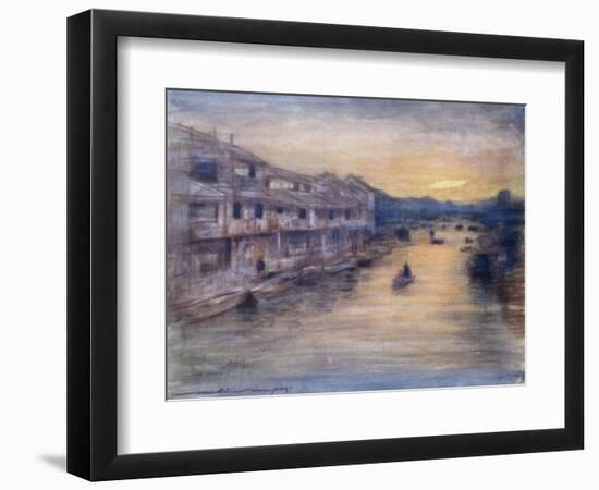 On the Great Canal, Osaka-Mortimer Ludington Menpes-Framed Giclee Print