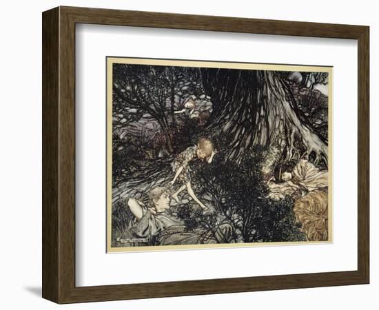 On the Ground Sleep Sound: I'Ll Apply to Your Eye, Gentle Lover, Remedy-Arthur Rackham-Framed Giclee Print