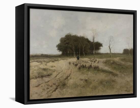 On the Heath Near Laren-Anton Mauve-Framed Stretched Canvas