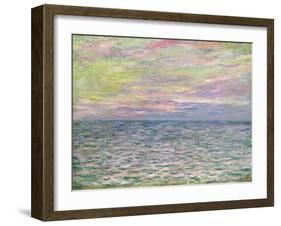 On the High Seas, Sunset at Pourville; Coucher De Soleil a Pourville, Pleine Mer, 1882-Claude Monet-Framed Giclee Print