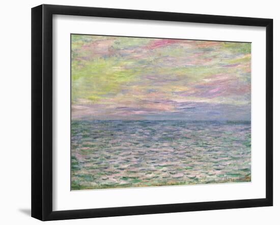 On the High Seas, Sunset at Pourville; Coucher De Soleil a Pourville, Pleine Mer, 1882-Claude Monet-Framed Giclee Print