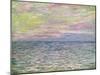 On the High Seas, Sunset at Pourville; Coucher De Soleil a Pourville, Pleine Mer, 1882-Claude Monet-Mounted Giclee Print