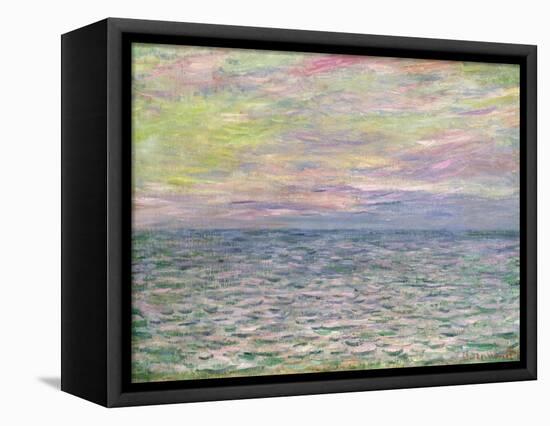 On the High Seas, Sunset at Pourville-Claude Monet-Framed Stretched Canvas