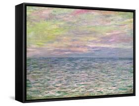 On the High Seas, Sunset at Pourville-Claude Monet-Framed Stretched Canvas