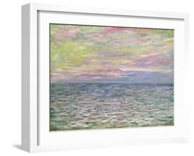 On the High Seas, Sunset at Pourville-Claude Monet-Framed Giclee Print