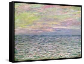 On the High Seas, Sunset at Pourville-Claude Monet-Framed Stretched Canvas