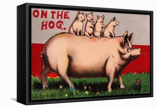 On the Hog Postcard-null-Framed Stretched Canvas