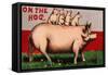 On the Hog Postcard-null-Framed Stretched Canvas