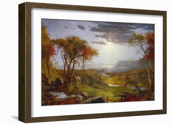 On the Hudson River, 1860 (Oil on Canvas)-Jasper Francis Cropsey-Framed Giclee Print