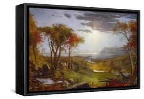 On the Hudson River, 1860 (Oil on Canvas)-Jasper Francis Cropsey-Framed Stretched Canvas