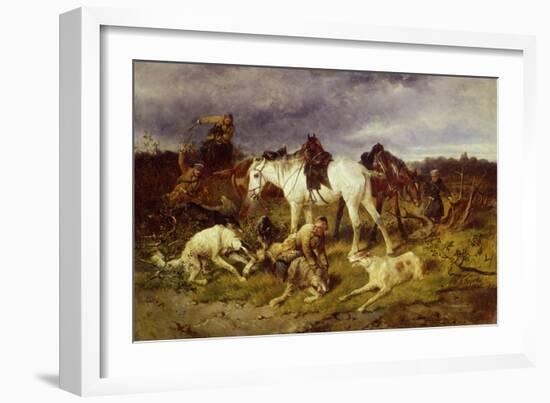 On the Hunting, 1870S-Nikolai Yegorovich Sverchkov-Framed Giclee Print