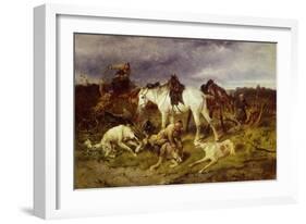 On the Hunting, 1870S-Nikolai Yegorovich Sverchkov-Framed Giclee Print