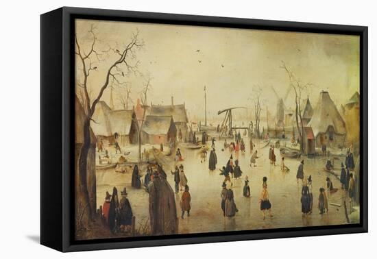 On the Ice, C. 1610-Hendrick Avercamp-Framed Stretched Canvas