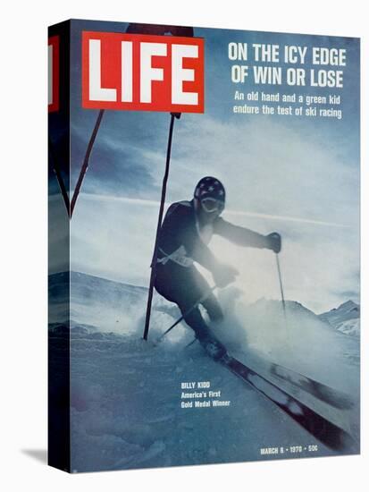 On the Icy Edge of Win or Lose, Billy Kidd, America's First Gold Medal Winner, March 6, 1970-George Silk-Stretched Canvas