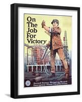 "On the Job For Victory", 1918-null-Framed Giclee Print