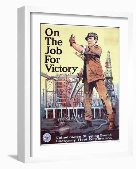 "On the Job For Victory", 1918-null-Framed Giclee Print