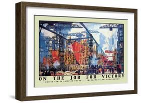 On the Job for Victory, c.1918-Jonas Lie-Framed Art Print