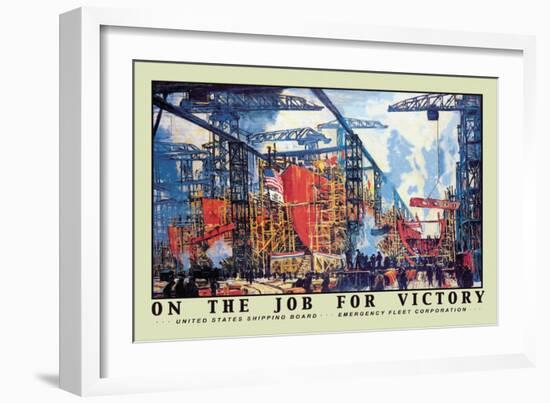 On the Job for Victory, c.1918-Jonas Lie-Framed Art Print