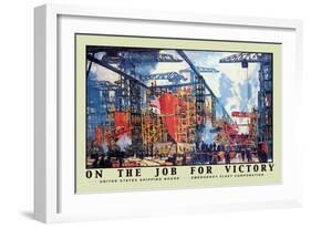 On the Job for Victory, c.1918-Jonas Lie-Framed Art Print