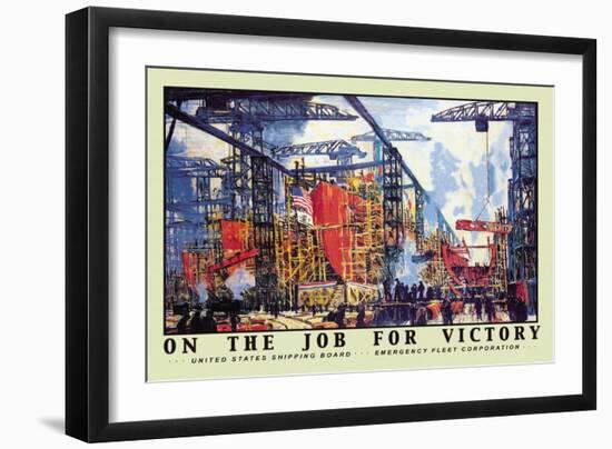 On the Job for Victory, c.1918-Jonas Lie-Framed Art Print