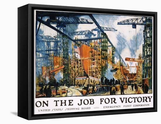 On the Job for Victory Poster-Jonas Lie-Framed Stretched Canvas