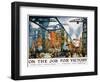 On the Job for Victory Poster-Jonas Lie-Framed Giclee Print