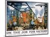 On the Job for Victory Poster-Jonas Lie-Mounted Giclee Print