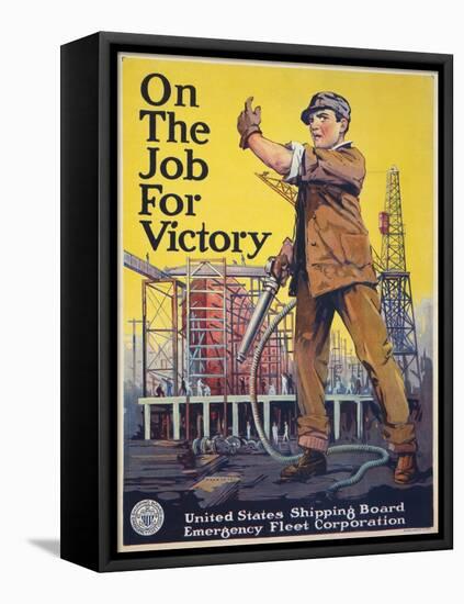 On the Job for Victory-null-Framed Stretched Canvas