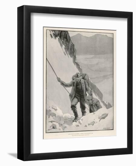 On the Klondike Trail, Gold Prospectors at the Summit of the Notorious Chilkoot Pass-Julius M. Price-Framed Art Print