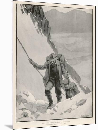 On the Klondike Trail, Gold Prospectors at the Summit of the Notorious Chilkoot Pass-Julius M. Price-Mounted Art Print