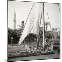 On the Mahmoudiyah Canal, Alexandria, Egypt, 20th Century-J Dearden Holmes-Mounted Photographic Print