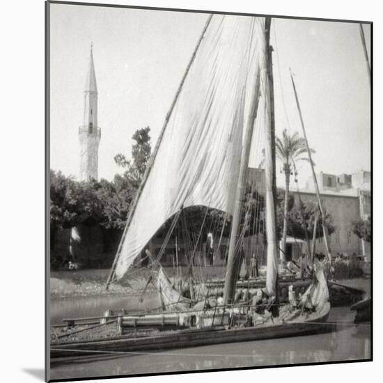 On the Mahmoudiyah Canal, Alexandria, Egypt, 20th Century-J Dearden Holmes-Mounted Photographic Print