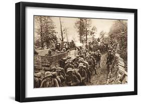 On the March to Cividale, 1917 (B/W Photo)-German photographer-Framed Giclee Print