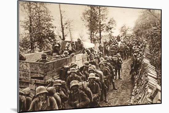 On the March to Cividale, 1917 (B/W Photo)-German photographer-Mounted Giclee Print