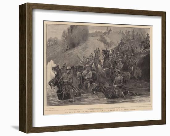 On the March to Ladysmith, a Jam at a Drift in a Narrow Gorge-John Charlton-Framed Giclee Print