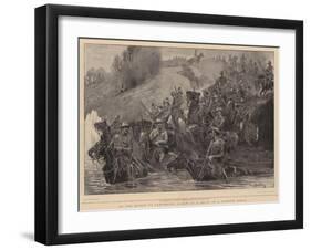 On the March to Ladysmith, a Jam at a Drift in a Narrow Gorge-John Charlton-Framed Giclee Print