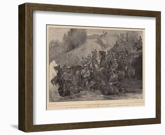 On the March to Ladysmith, a Jam at a Drift in a Narrow Gorge-John Charlton-Framed Giclee Print