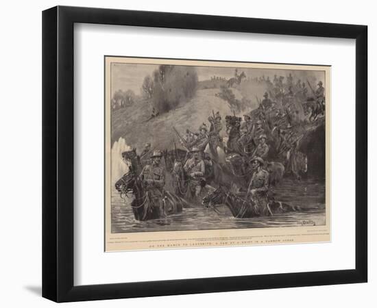 On the March to Ladysmith, a Jam at a Drift in a Narrow Gorge-John Charlton-Framed Giclee Print